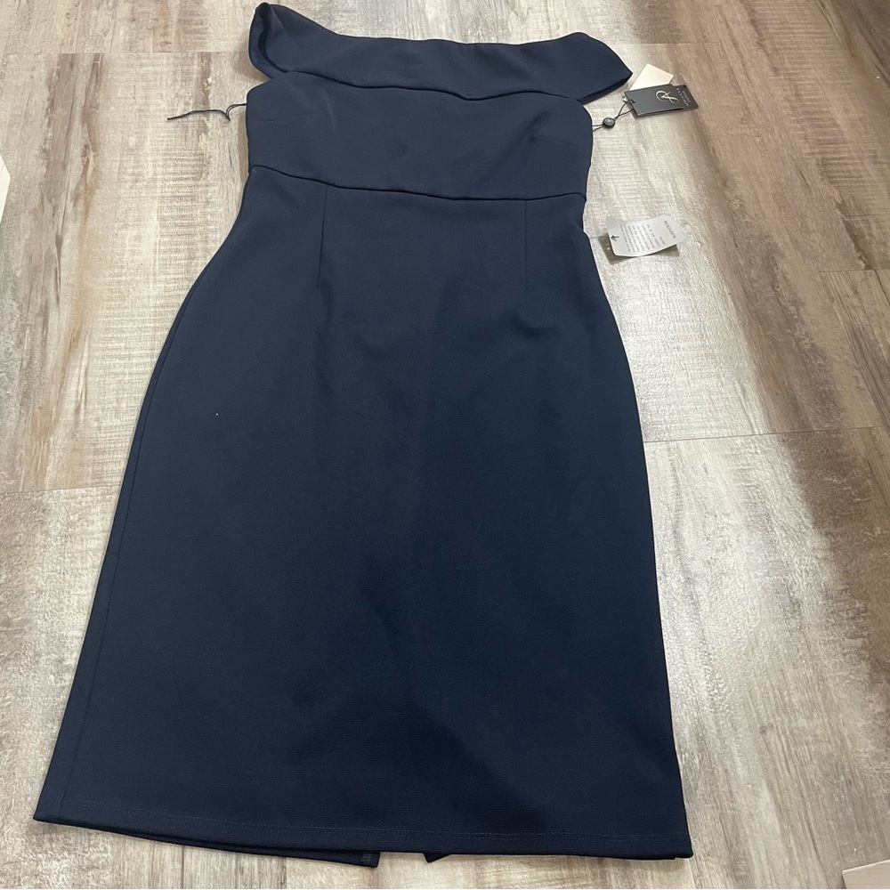 Adrianna Papell Blue Moon Off the Shoulder Fitted Dress Size 12